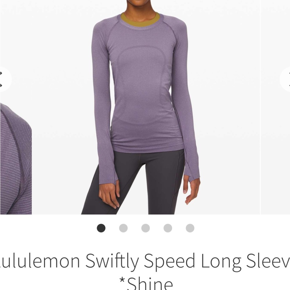 Lululemon Swiftly Long Sleeve Purple Quartz / White / Silver